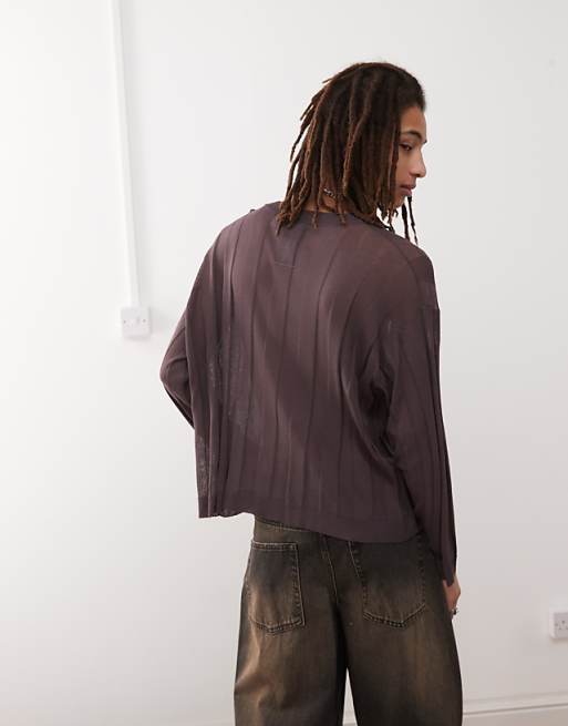 COLLUSION knit oversized sweater in brown