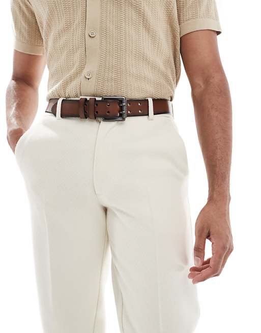 Asos Design Dressy Belt In Brown Faux Leather