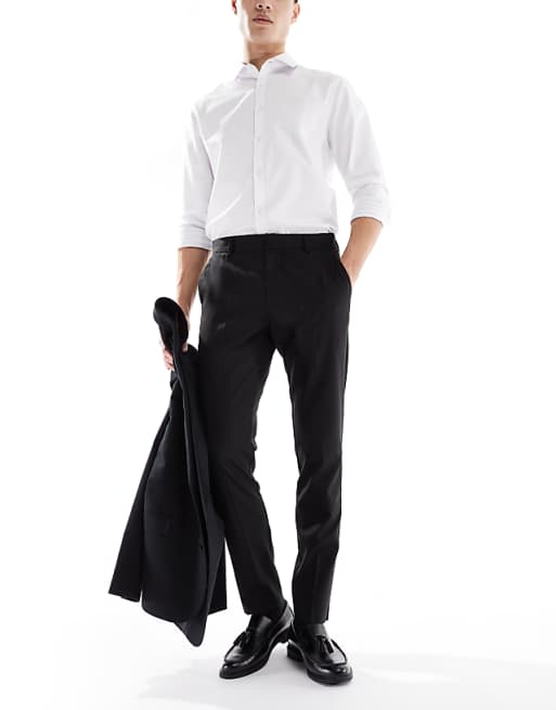 Asos Design Smart Skinny Fit Chino Pants In Black