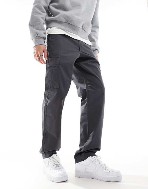 Jj Rebel Loose Fit Chino Pants In Dark Gray