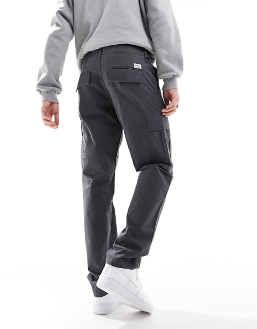 Jj Rebel Loose Fit Chino Pants In Dark Gray