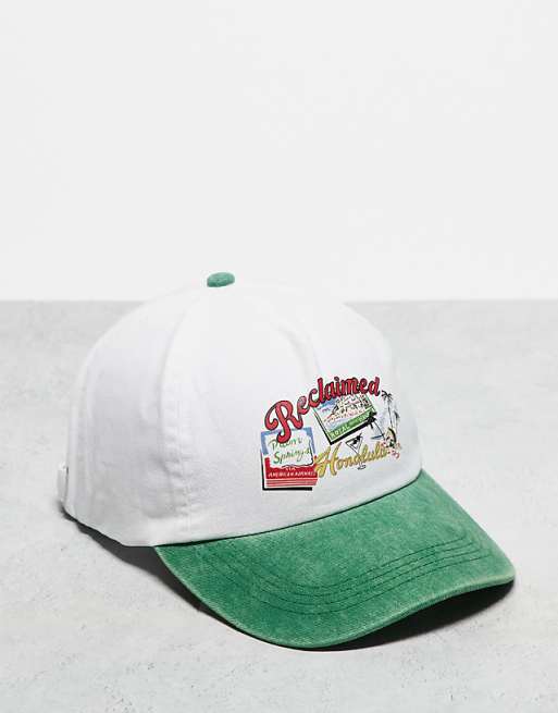 Reclaimed Vintage Cap With Honolulu Print In White