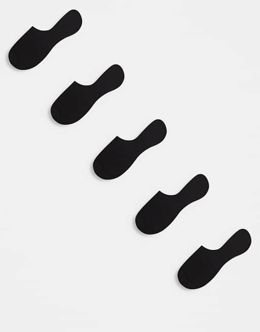 Men ASOS DESIGN 5 pack no show socks in black