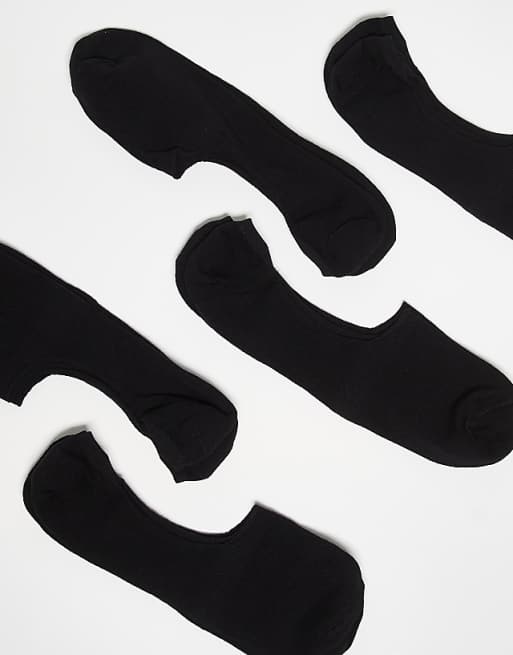 Men ASOS DESIGN 5 pack no show socks in black