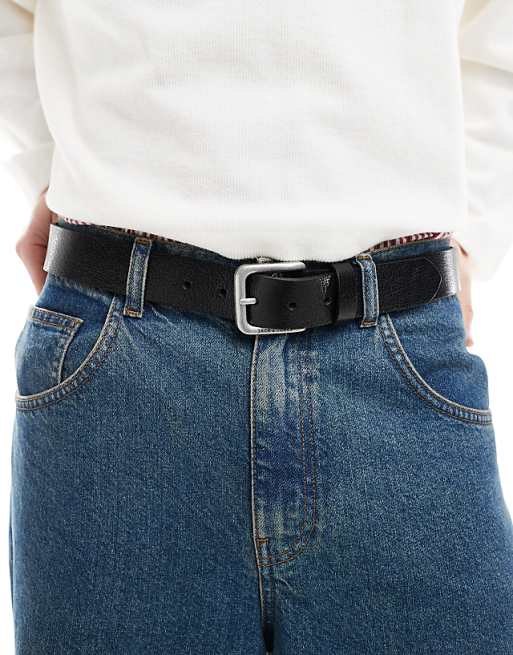 Jack & Jones Leather Belt In Black