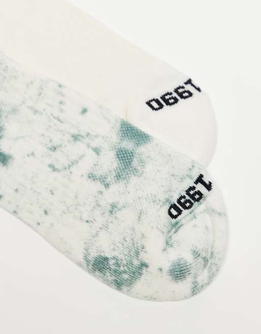 Men Jack & Jones 2 pack sport socks in green tie dye and cream