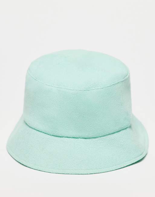 Reclaimed Vintage Bucket Hat In Mint Green Terrycloth