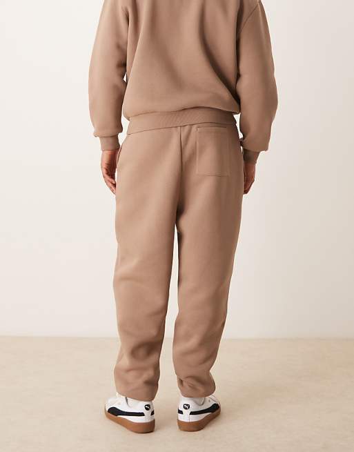 Trousers Asos Design Oversized Pintuck In Brown - Part Of A Set