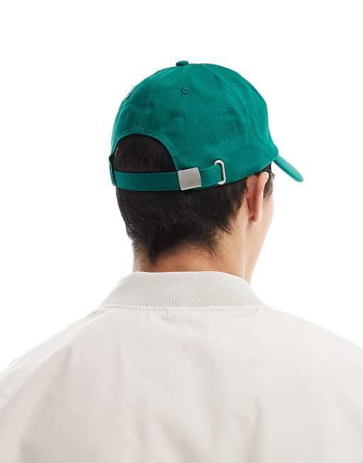 Asos Design Cap With Business Class Embroidery In Green