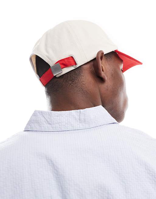 Asos Design Tomato Embroidery Cap In Ecru And Red