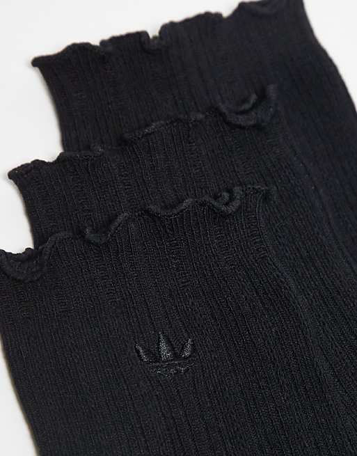 Men adidas Originals ruffle 3 pack quarter socks in white