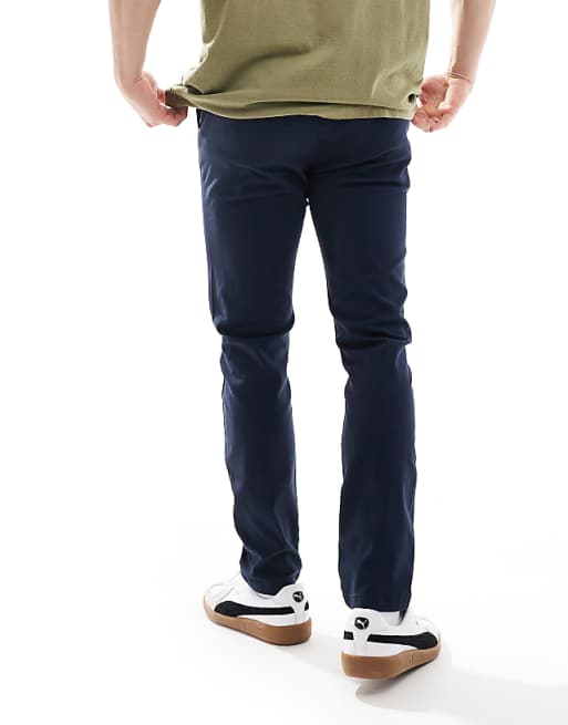 Asos Design Skinny Fit Chinos In Navy