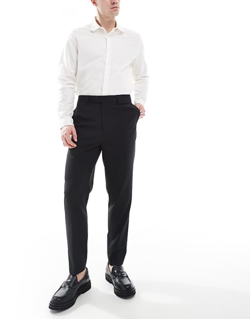 Chino Asos Design Dressy Tapered Fit Pants In Black