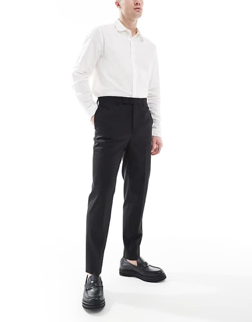Chino Asos Design Dressy Tapered Fit Pants In Black