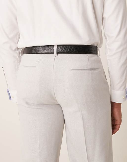 Asos Design Dressy Belt With Mock Alligator Pattern In Black Faux Leather