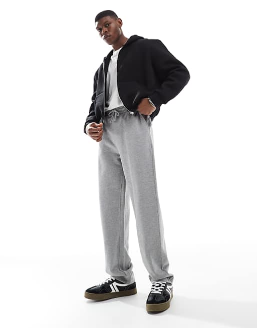Trousers Asos Design Essential Straight Leg In Heather Gray