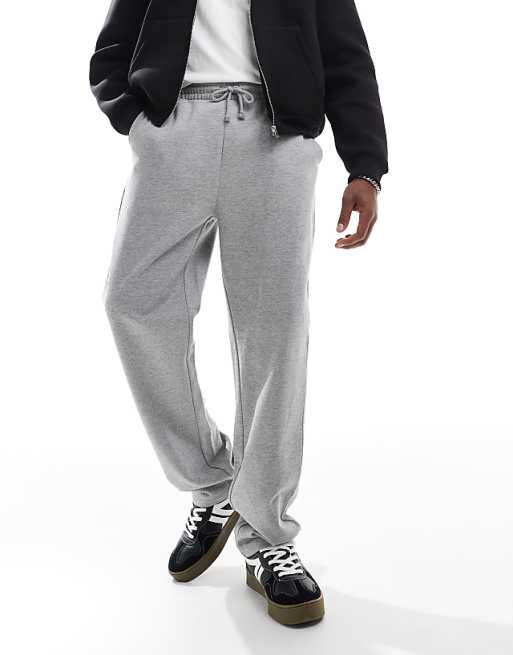 Trousers Asos Design Essential Straight Leg In Heather Gray