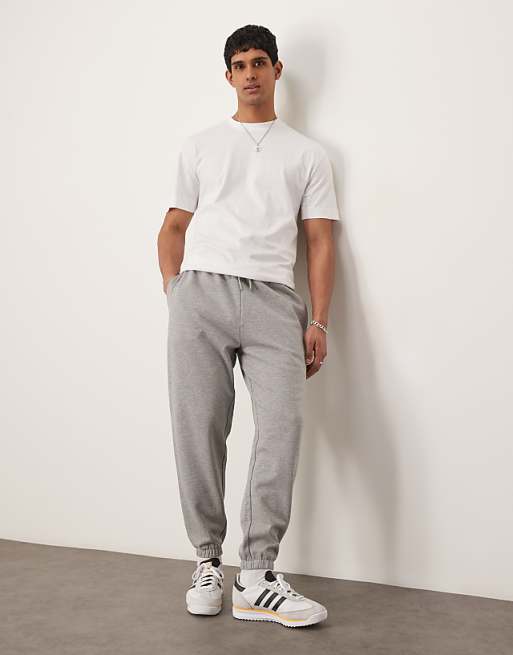 Trousers Asos Design Essential Tapered Sweatpants In Heather Gray
