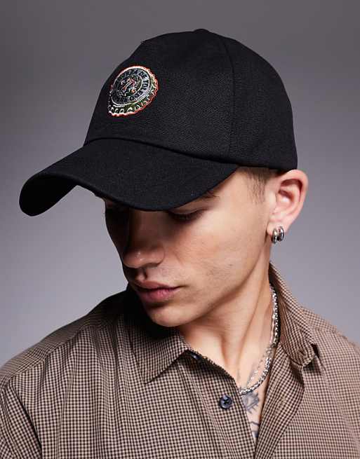 Asos Design Beer Graphic Cap In Black