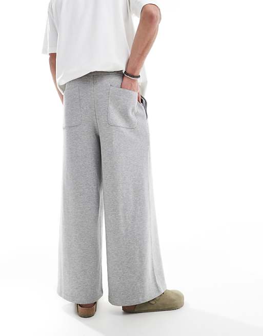 Trousers Asos Design Super Wide In Gray Heather