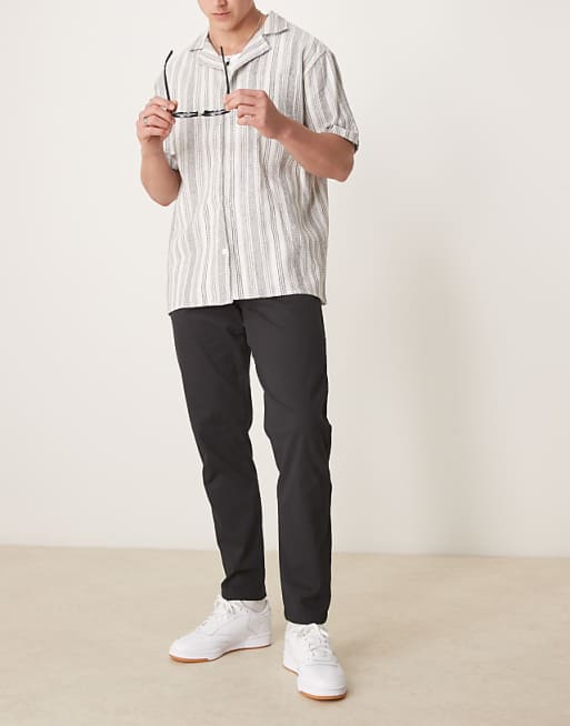 Asos Design Tapered Fit Chinos In Black