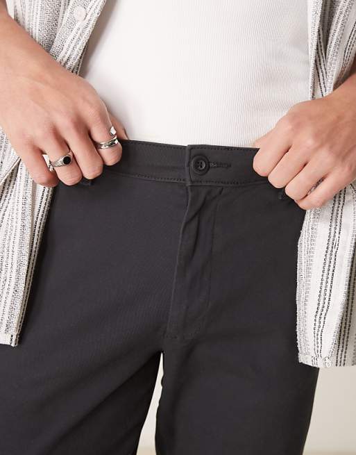 Asos Design Tapered Fit Chinos In Black