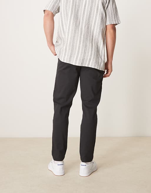 Asos Design Tapered Fit Chinos In Black