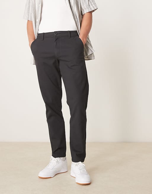 Asos Design Tapered Fit Chinos In Black