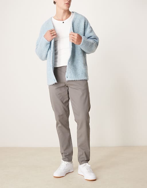 Asos Design Tapered Fit Chinos In Gray