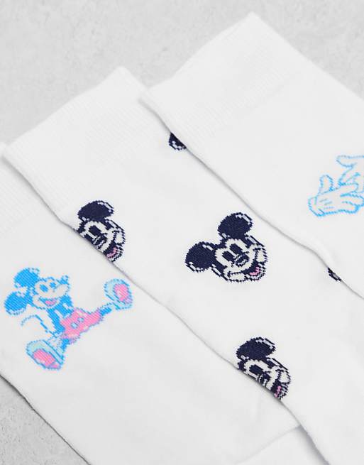 Men ASOS DESIGN Disney Mickey Mouse 3-pack socks in multi