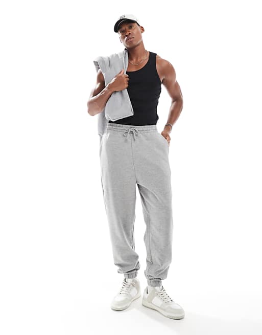 Trousers Asos Design Essential Oversized In Heather Gray