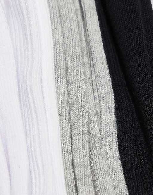Men Cotton On 3 pack socks in black white and gray