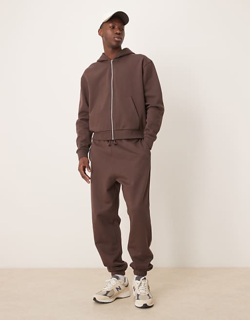 Trousers Asos Design Essential Oversized In Brown