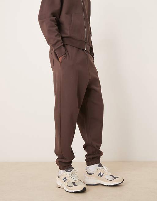 Trousers Asos Design Essential Oversized In Brown