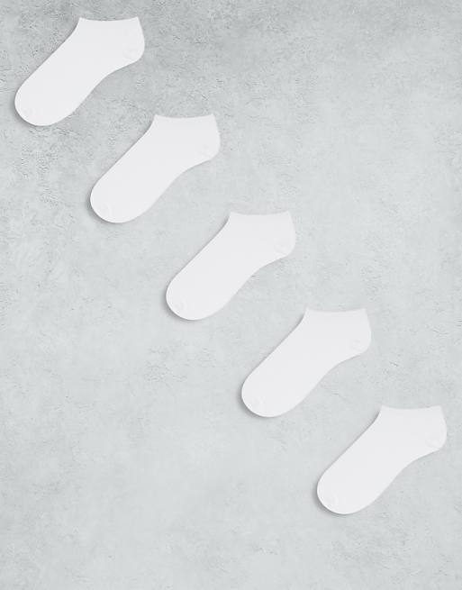 Men JJ Rebel 5-pack sneaker socks in white