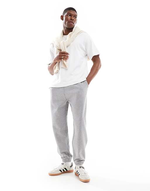 Trousers Asos Design Essential Tapered In Gray Heather