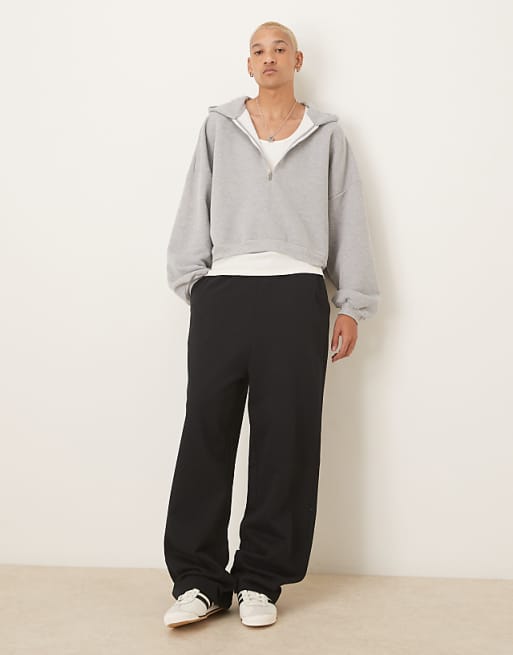 Trousers Asos Design Essential Wide Leg In Black