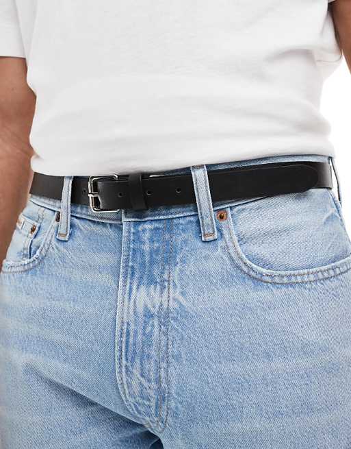 Bershka Thin Belt In Black