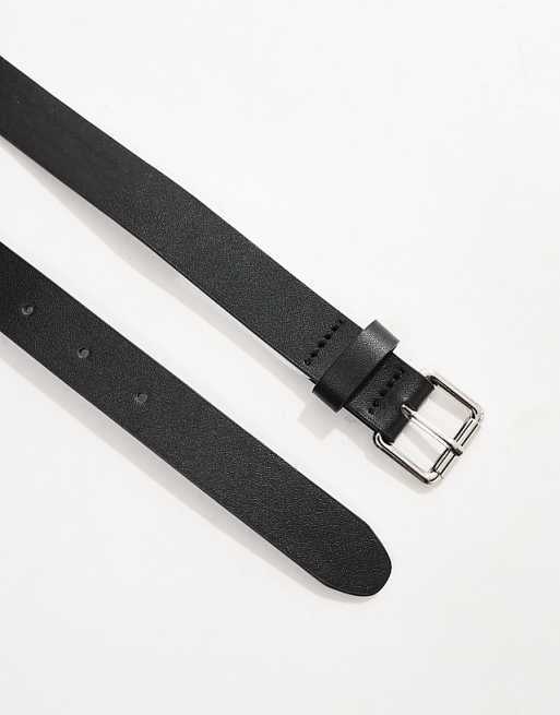 Bershka Thin Belt In Black