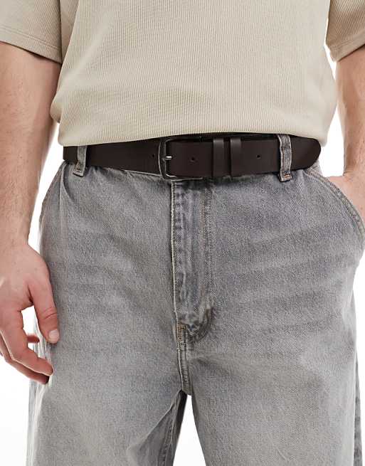 Bershka Plain Belt In Brown