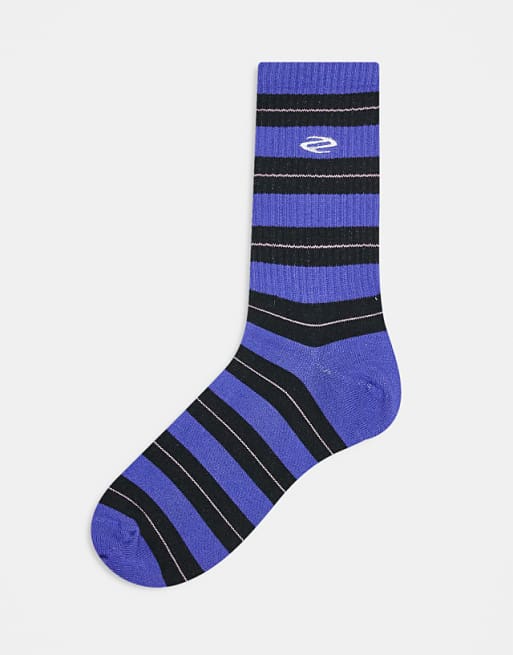Men Weekday sports socks in purple stripe