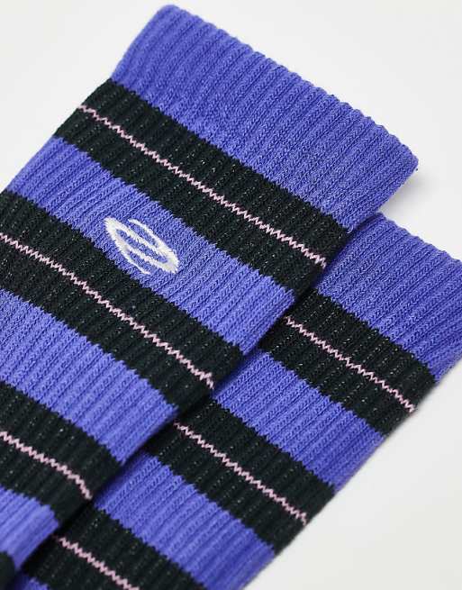 Men Weekday sports socks in purple stripe