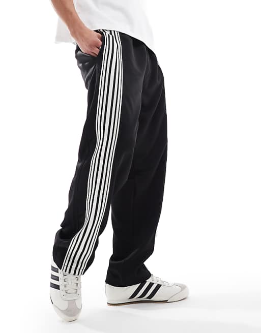 Trousers Pull&bear Wide Leg Stripe In Black