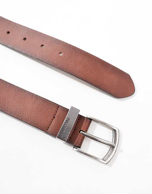 Pull&bear Faux Leather Belt In Brown