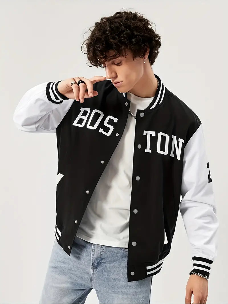 Loose Fit Baseball Jacket