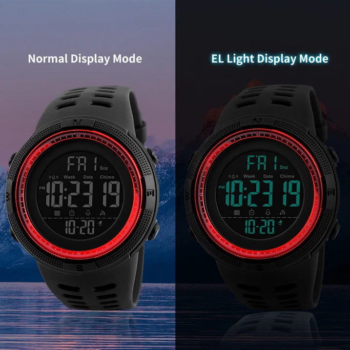 SKMEI Men's Watch, Waterproof Digital Sport Watch, Military Digital Watch Alarm