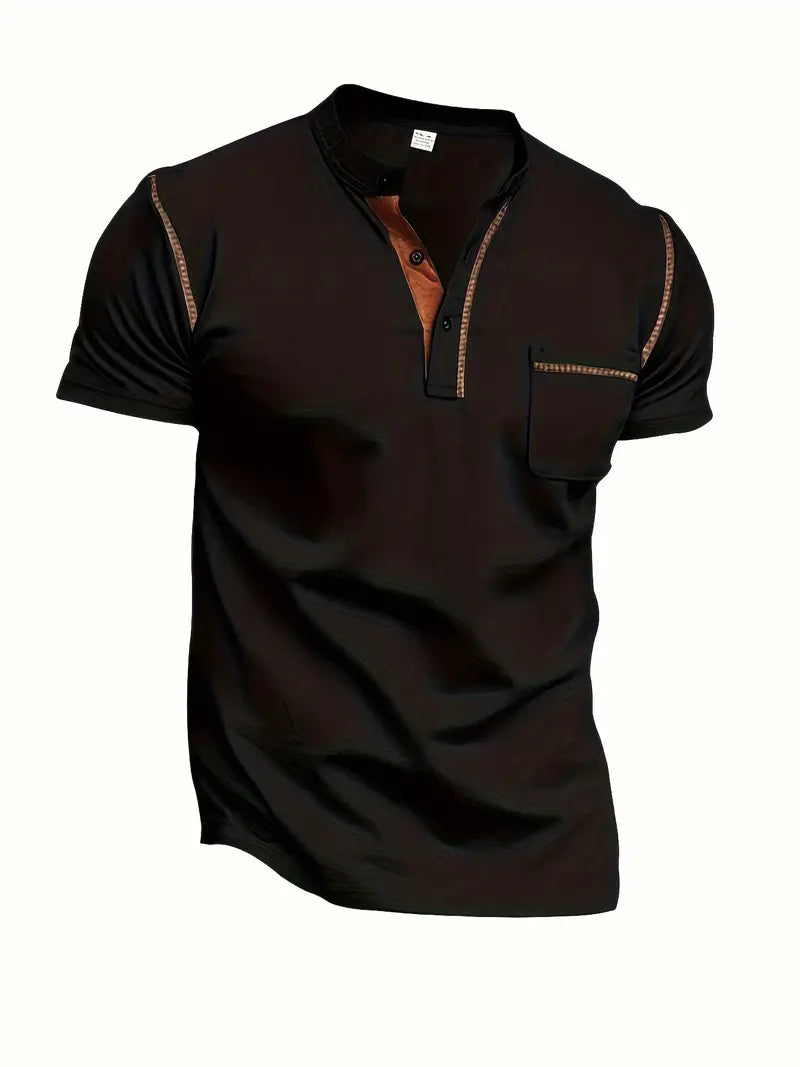 Men's Short Sleeve Henley Tee