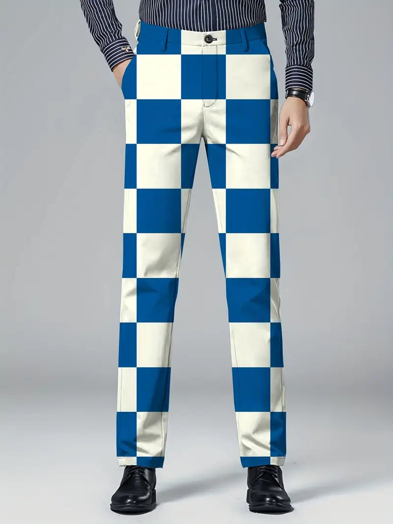 Men’s Checkered Party Chino Pants