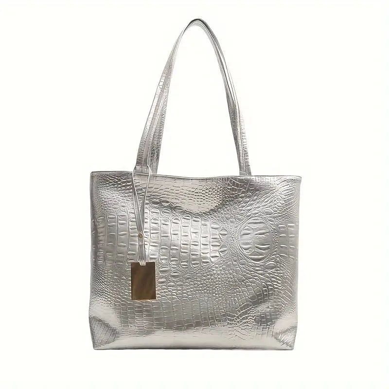 Crocodile Pattern Business Casual Commuter and Work Handbag