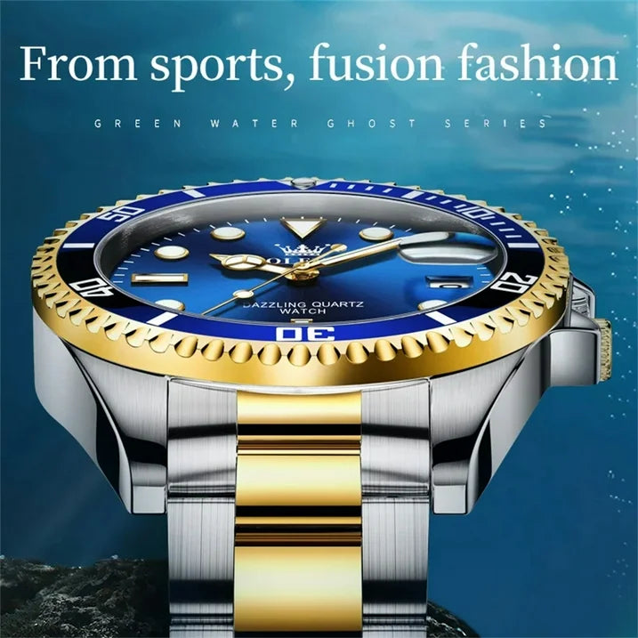 OLEVS Luxury Men's Waterproof Date Clock Watch Men Luminous Waterproof with Gift Box